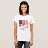 Amerikaanse vlaggelobster vieren t-shirt (Voorkant volledig)