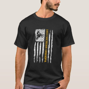  Amerikaanse vlaggemotorcross Dirt Bike Grandpa T-shirt