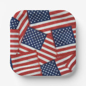 Amerikaanse vlaggen 4 juli papieren bordje (Voorkant)