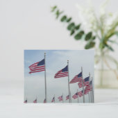 Amerikaanse vlaggen bij het Washington Monument Briefkaart (Staand voorkant)