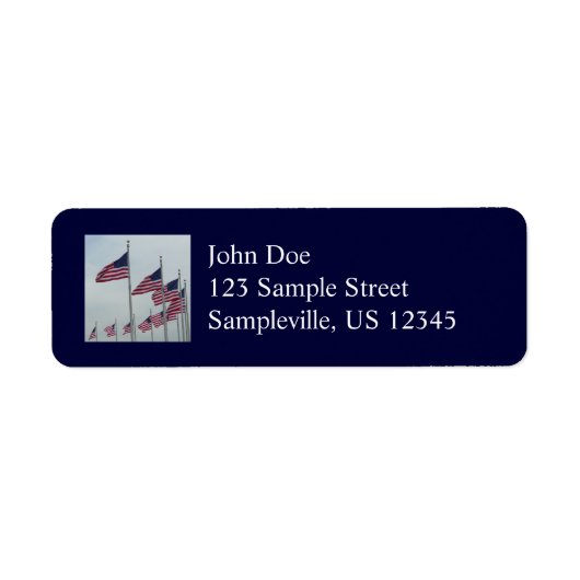 Amerikaanse vlaggen bij het Washington Monument Etiket (Voorkant)