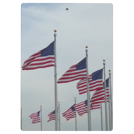 Amerikaanse vlaggen bij het Washington Monument Klembord (Achterkant)