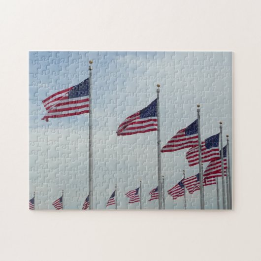 Amerikaanse vlaggen bij het Washington Monument Legpuzzel (Horizontaal)
