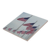 Amerikaanse vlaggen bij het Washington Monument Tegeltje (Zijkant)