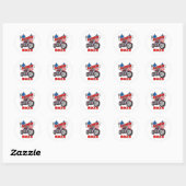 Amerikaanse vlaggen Biker Ronde Sticker (Vel)