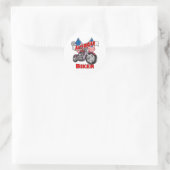 Amerikaanse vlaggen Biker Ronde Sticker (Tas)
