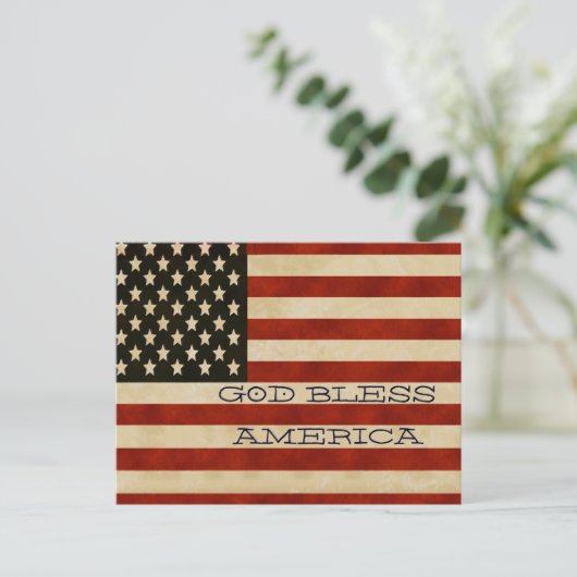 -Amerikaanse vlaggen Briefkaart (Staand voorkant)