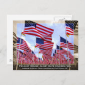 Amerikaanse vlaggen briefkaart (Voorkant / Achterkant)