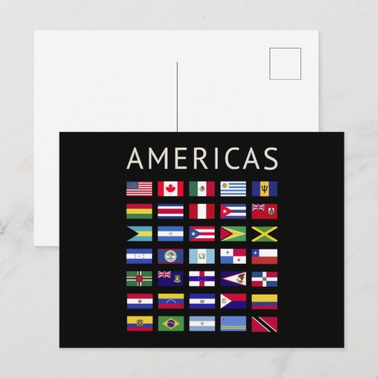 Amerikaanse vlaggen briefkaart (Voorkant / Achterkant)