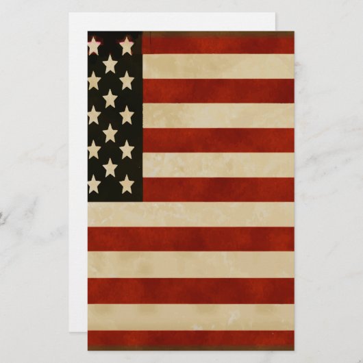 -Amerikaanse vlaggen Briefpapier (Voorkant / Achterkant)