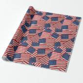Amerikaanse vlaggen cadeaupapier (Uitgerold)
