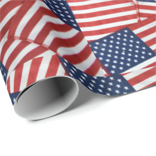 Amerikaanse vlaggen cadeaupapier