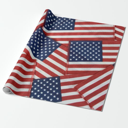Amerikaanse vlaggen cadeaupapier (Uitgerold)