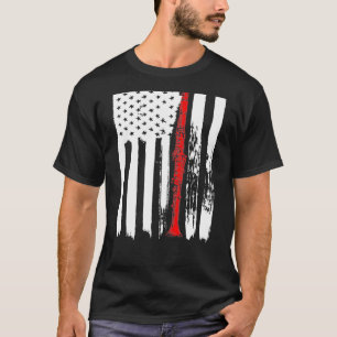 Amerikaanse vlaggen Clarinet TShirt Flute Musician