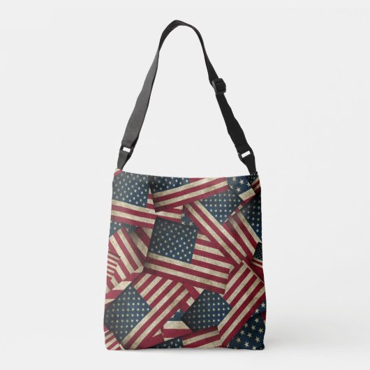 Amerikaanse vlaggen crossbody tas (Achterkant)