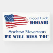 Amerikaanse vlaggen die wegtrekken spandoek (Horizontaal)