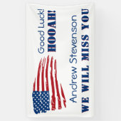 Amerikaanse vlaggen die wegtrekken spandoek (Verticaal)