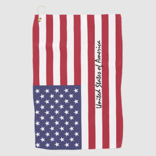 Amerikaanse vlaggen- en golfstaten VS/sport Washin Golfhanddoek