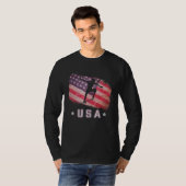 Amerikaanse vlaggen- en skateboarden-team sterren t-shirt (Voorkant volledig)