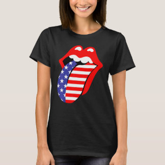 Amerikaanse vlaggen en tongue merica 4 juli p t-shirt