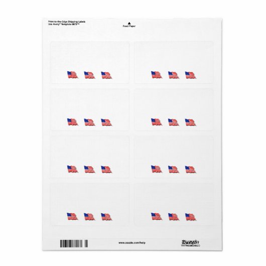 Amerikaanse vlaggen etiket (Full Sheet)