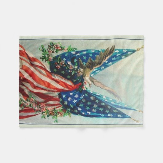  Amerikaanse vlaggen Fleece Deken (Voorkant (Horizontaal))