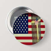 Amerikaanse vlaggen - Gele steuntroepen voor kools Ronde Button 7,6 Cm (Voorkant /achterkant)