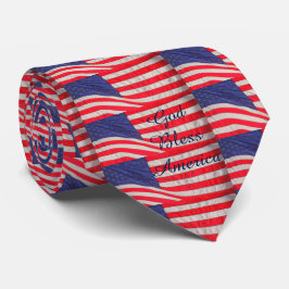 Amerikaanse Vlaggen God Bless America Print 2 Zijd Stropdas