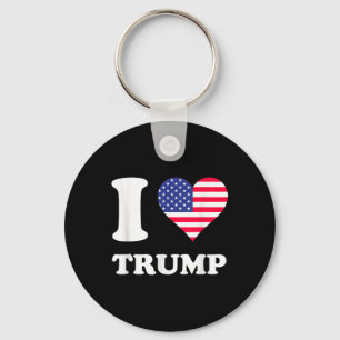 Amerikaanse vlaggen: Heart I Love Trump Sleutelhanger