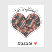 Amerikaanse vlaggen Heart Sticker (Vel)
