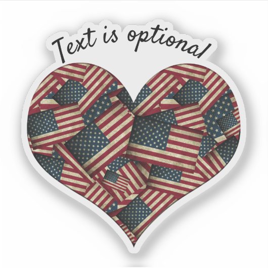 Amerikaanse vlaggen Heart Sticker (Voorkant)