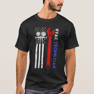 -Amerikaanse vlaggen-Hvac-technicus Usa Hvac Tec T-shirt