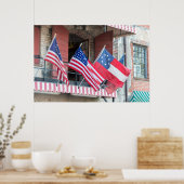 Amerikaanse vlaggen langs de straat poster (Keuken)