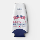 Amerikaanse vlaggen Laten we gaan Brandon Monogram Flesjeskoeler (Voorkant)