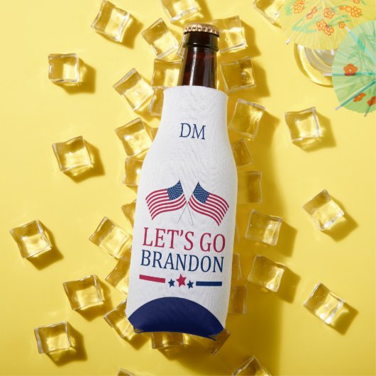 Amerikaanse vlaggen Laten we gaan Brandon Monogram Flesjeskoeler (Insitu Zomer)