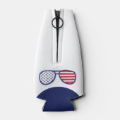 Amerikaanse vlaggen Laten we gaan Brandon Monogram Flesjeskoeler (Achterkant)