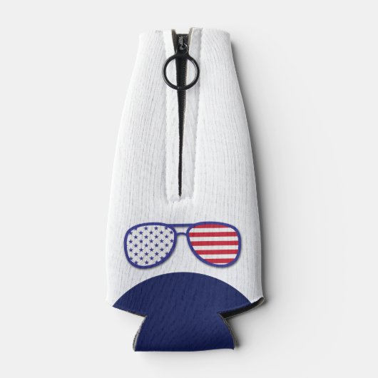 Amerikaanse vlaggen Laten we gaan Brandon Monogram Flesjeskoeler (Achterkant)