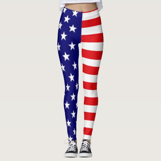 Amerikaanse vlaggen-Leggings Leggings (Voorkant)
