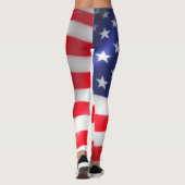Amerikaanse vlaggen Leggings: Rood wit en blauw Leggings (Achterkant)