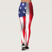Amerikaanse vlaggen Leggings: Rood wit en blauw Leggings (Achterkant)