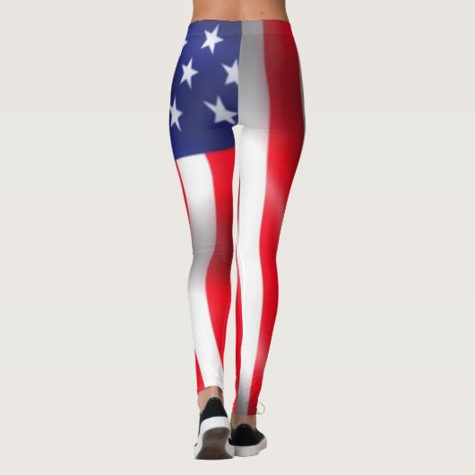 Amerikaanse vlaggen Leggings: Rood wit en blauw Leggings (Achterkant)