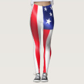 Amerikaanse vlaggen Leggings: Rood wit en blauw Leggings (Voorkant)