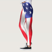 Amerikaanse vlaggen Leggings: Rood wit en blauw Leggings (Links)