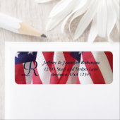 Amerikaanse vlaggen Naam en adres Etiket Monogram (Insitu)