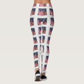 Amerikaanse vlaggen, naam, wit leggings (Achterkant)