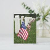 Amerikaanse vlaggen op graven van Amerikaanse vete Briefkaart (Staand voorkant)