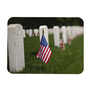 Amerikaanse vlaggen op graven van Amerikaanse vete Magneet