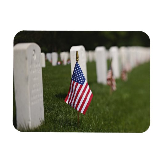Amerikaanse vlaggen op graven van Amerikaanse vete Magneet (Horizontaal)