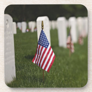 Amerikaanse vlaggen op graven van Amerikaanse vete Onderzetter