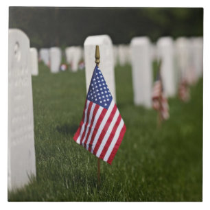 Amerikaanse vlaggen op graven van Amerikaanse vete Tegeltje